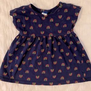 Old Navy blue dress with rainbows, size 18M